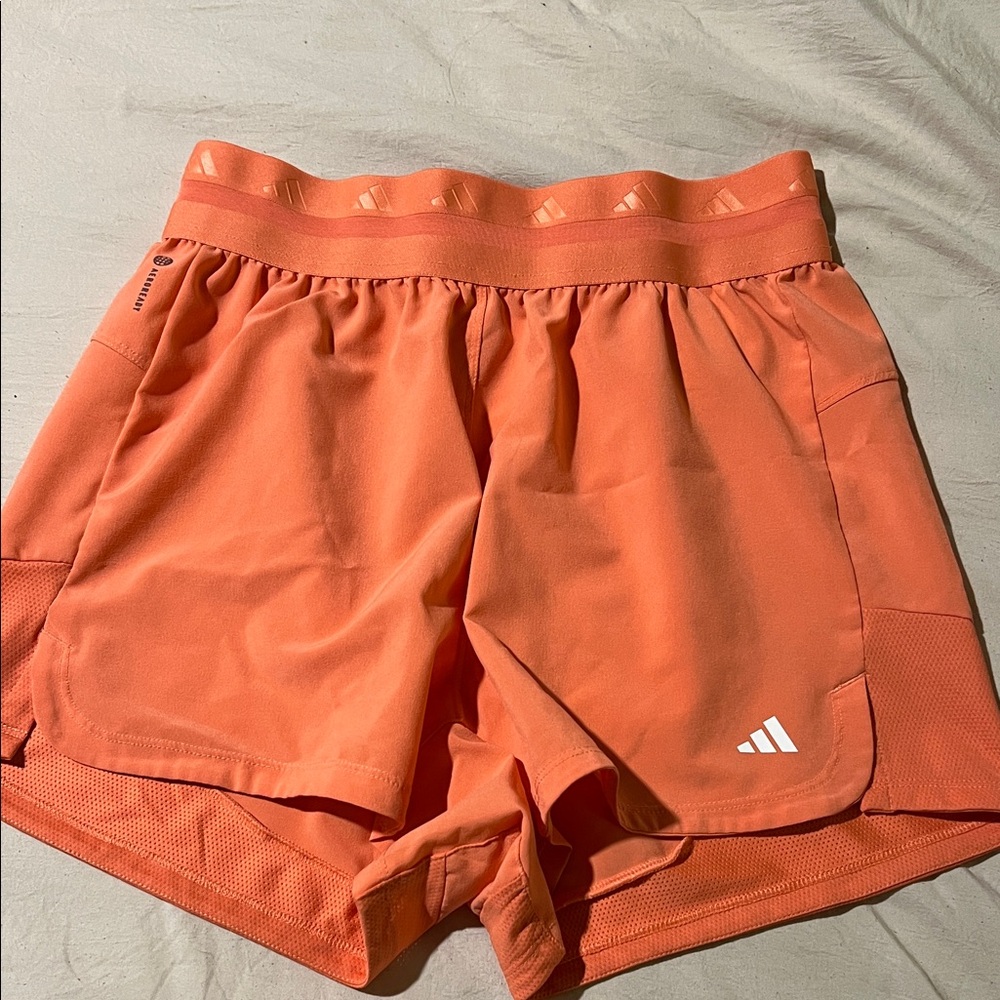 Adidas Women's Vibrant Peach/Orange Athletic Shorts